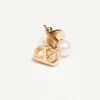 Vlogo Signature Metal And Pearl Earrings