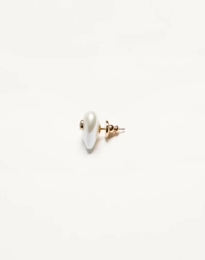 VLogo Signature Metal And Pearl Earrings