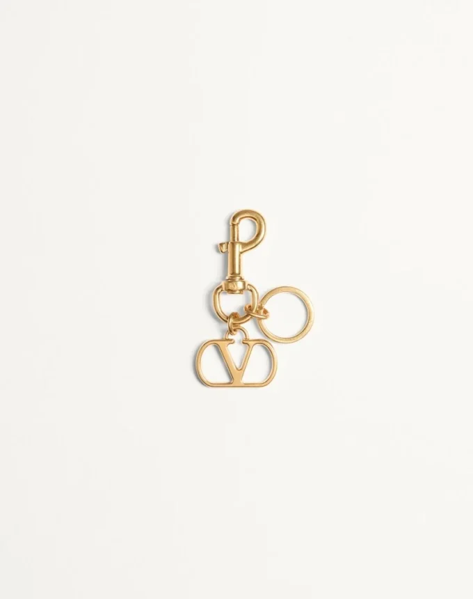 Vlogo Signature Metal Bag Charm With Key Ring