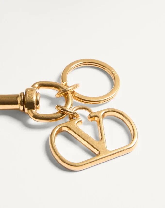 Vlogo Signature Metal Bag Charm With Key Ring