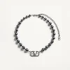 Vlogo Signature Metal Choker With Swarovski® Pearls Vlogo Signature Metal Choker With Swarovski® Pearls