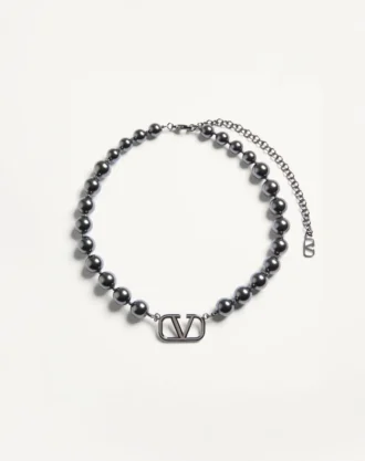 Vlogo Signature Metal Choker With Swarovski® Pearls