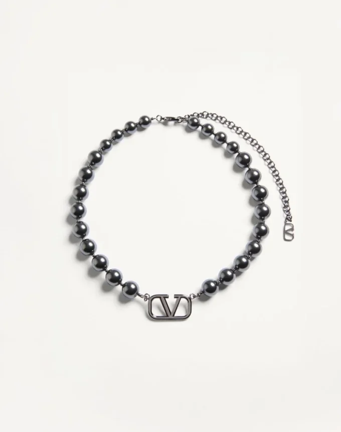 Vlogo Signature Metal Choker With Swarovski® Pearls Vlogo Signature Metal Choker With Swarovski® Pearls
