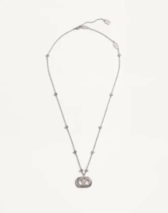 Vlogo Signature Metal Necklace With Pearls And Swarovski® Crystals