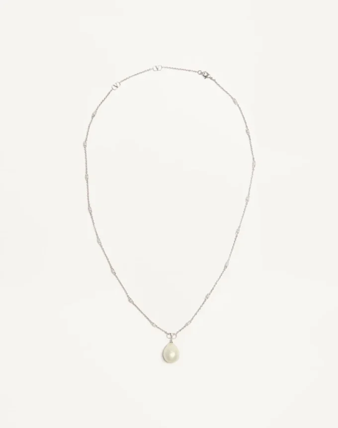 Vlogo Signature Metal, Pearl And Swarovski® Crystal Necklace Vlogo Signature Metal, Pearl And Swarovski® Crystal Necklace