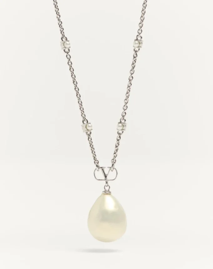 Vlogo Signature Metal, Pearl And Swarovski® Crystal Necklace Vlogo Signature Metal, Pearl And Swarovski® Crystal Necklace