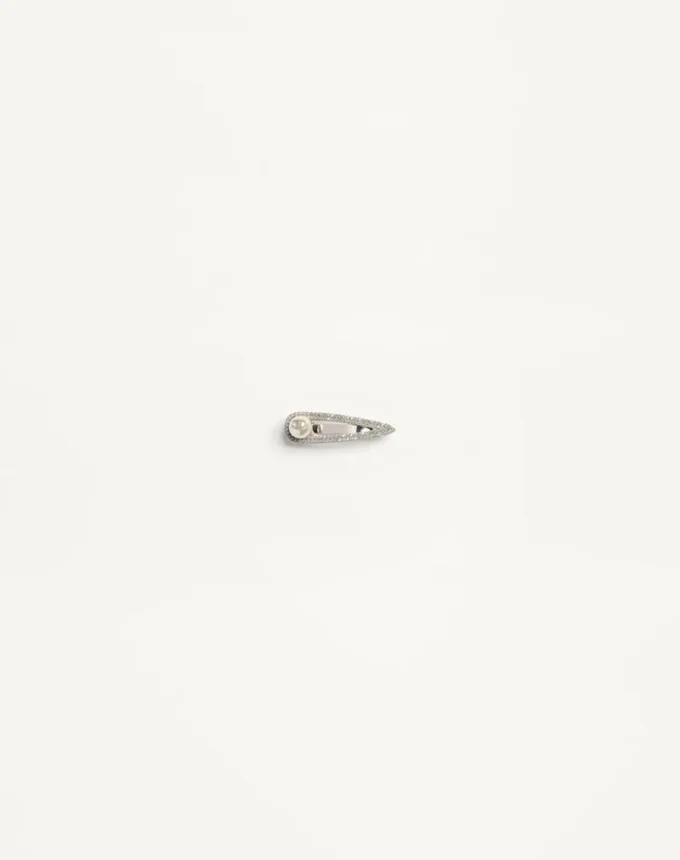 Vlogo Signature Metal Tie Clip With Swarovski® Crystals And Pearl Vlogo Signature Metal Tie Clip With Swarovski® Crystals And Pearl