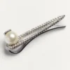 Vlogo Signature Metal Tie Clip With Swarovski® Crystals And Pearl Vlogo Signature Metal Tie Clip With Swarovski® Crystals And Pearl