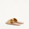 Vlogo Signature Metallic Leather Slide Sandal With Cornely Embroidery