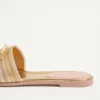 Vlogo Signature Metallic Leather Slide Sandal With Cornely Embroidery