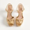 VLogo Signature Metallic Platform Sandal with Cornely Embroidery 115mm VLogo Signature Metallic Platform Sandal with Cornely Embroidery 115mm