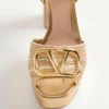 VLogo Signature Metallic Platform Sandal with Cornely Embroidery 115mm VLogo Signature Metallic Platform Sandal with Cornely Embroidery 115mm