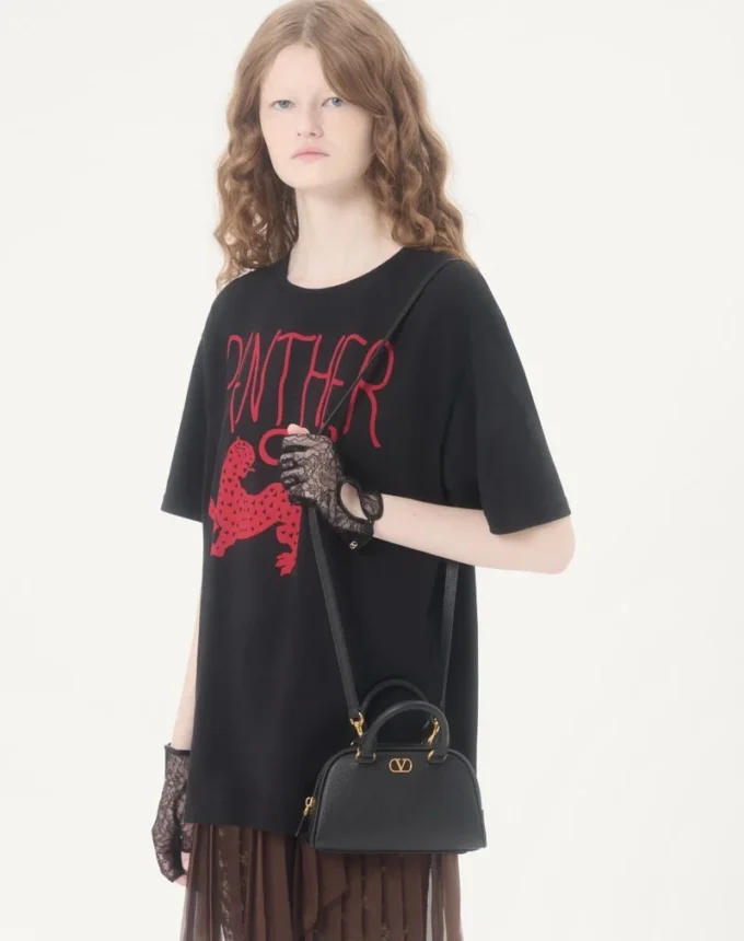 VLogo Signature Mini Bowling Bag in Grainy Calfskin VLogo Signature Mini Bowling Bag in Grainy Calfskin