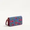 Vlogo Signature Mini Denim Shoulder Bag With Cherryfic Embroidery