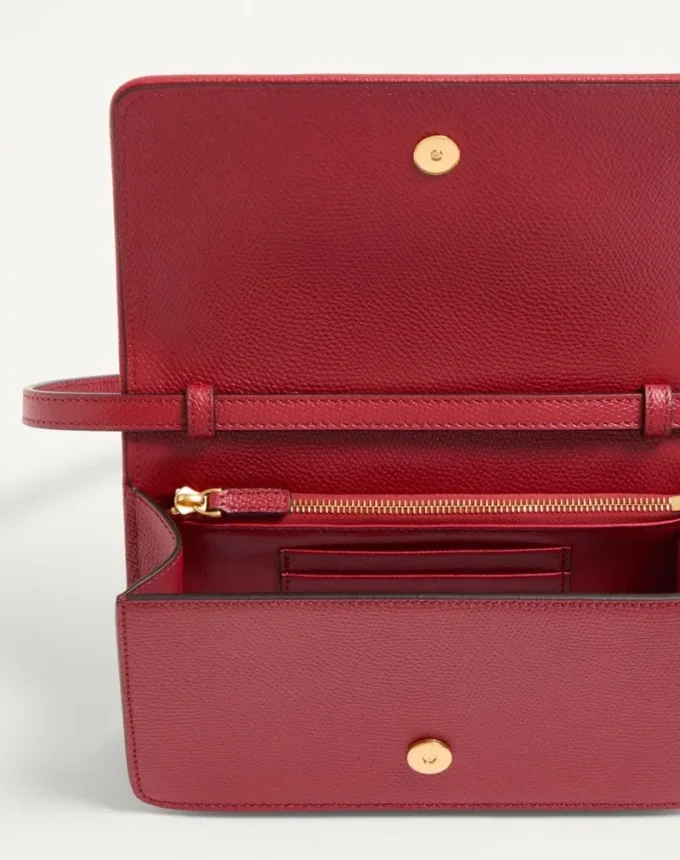 Vlogo Signature Mini Denim Shoulder Bag With Cherryfic Embroidery