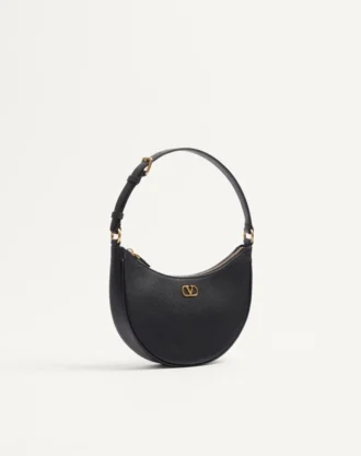 Vlogo Signature Mini Hobo Bag In Grainy Calfskin