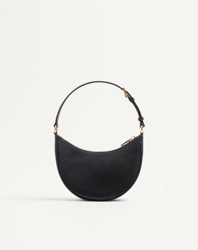 Vlogo Signature Mini Hobo Bag In Grainy Calfskin