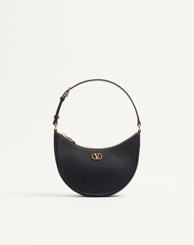 Vlogo Signature Mini Hobo Bag In Grainy Calfskin