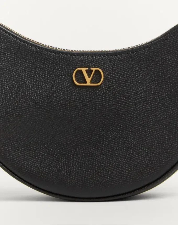Vlogo Signature Mini Hobo Bag In Grainy Calfskin