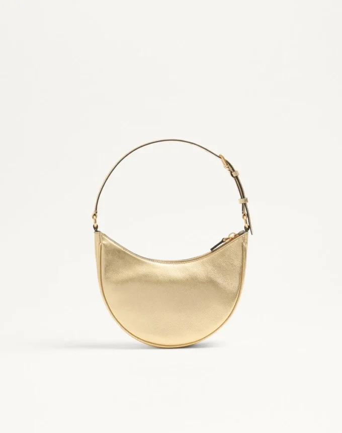 Vlogo Signature Mini Hobo Bag In Laminated Grainy Calfskin Vlogo Signature Mini Hobo Bag In Laminated Grainy Calfskin