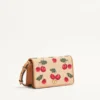 Vlogo Signature Mini Shoulder Bag In Jacquard Raffia With Cherryfic Pattern