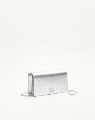 VLogo Signature Mini Shoulder Bag in Laminated Grainy Calfskin