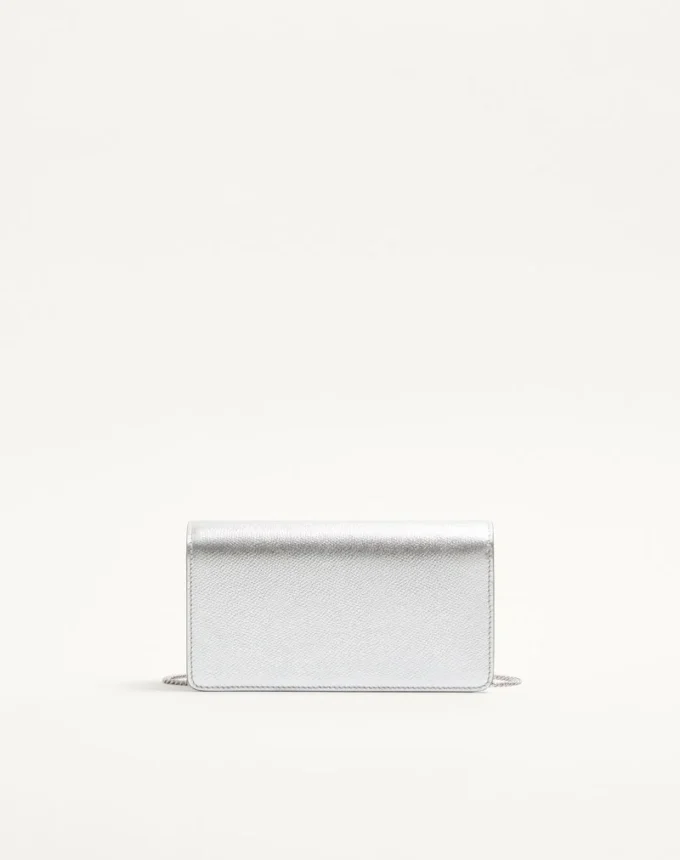 VLogo Signature Mini Shoulder Bag in Laminated Grainy Calfskin