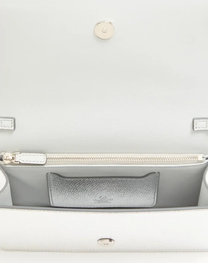 VLogo Signature Mini Shoulder Bag in Laminated Grainy Calfskin