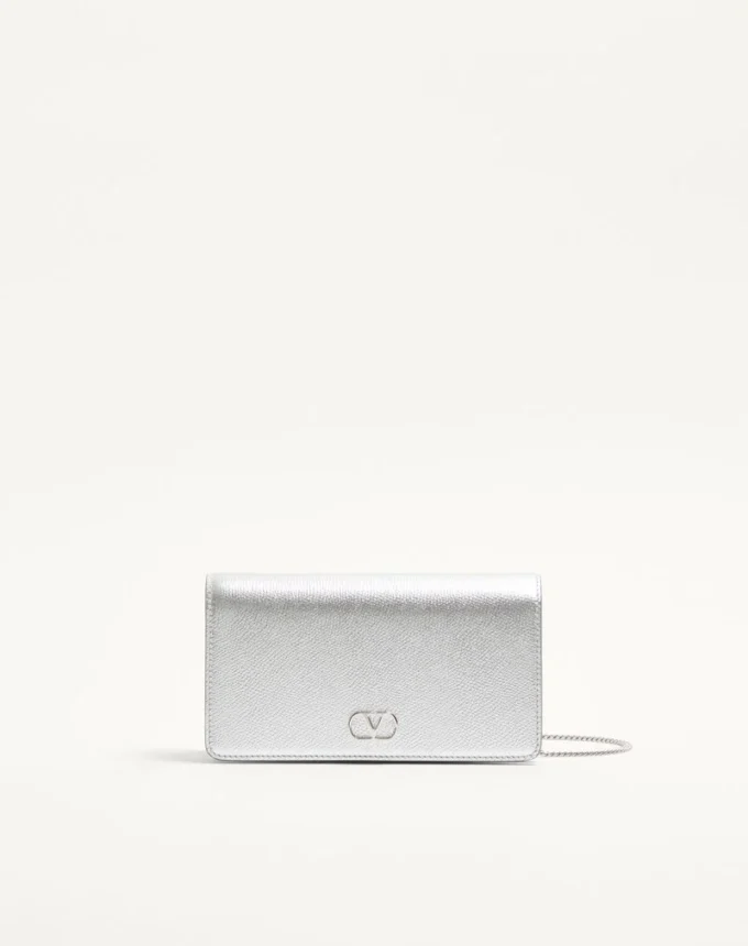 VLogo Signature Mini Shoulder Bag in Laminated Grainy Calfskin