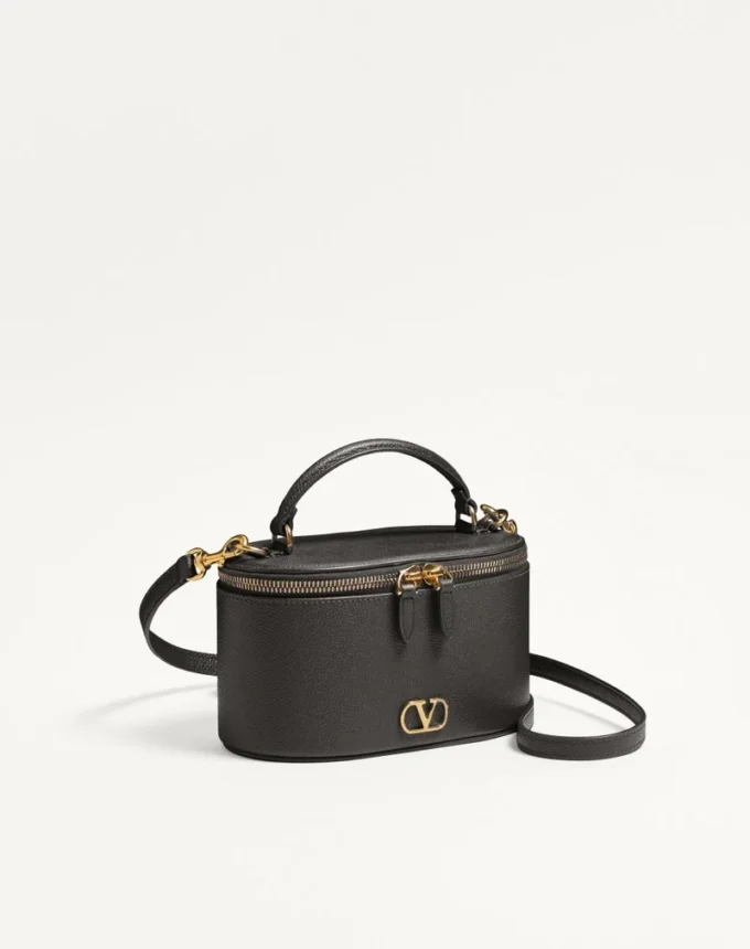 Vlogo Signature Mini Vanity Bag In Grainy Calfskin