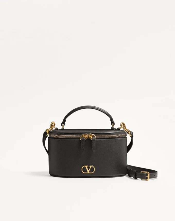 Vlogo Signature Mini Vanity Bag In Grainy Calfskin