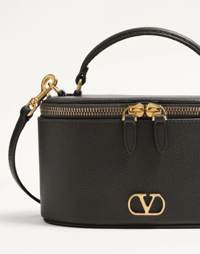 Vlogo Signature Mini Vanity Bag In Grainy Calfskin