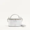 VLogo Signature Mini Vanity Bag in Laminated Grainy Calfskin