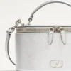 VLogo Signature Mini Vanity Bag in Laminated Grainy Calfskin