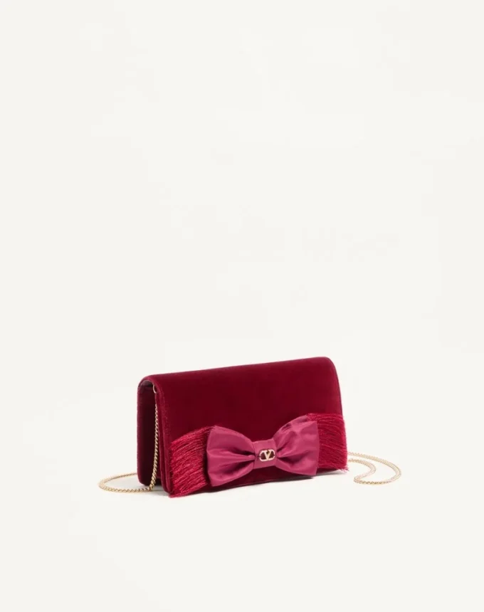 Vlogo Signature Mini Velvet Shoulder Bag