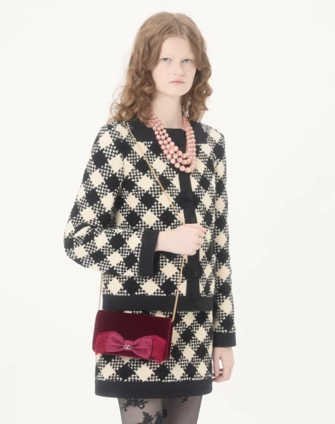 Vlogo Signature Mini Velvet Shoulder Bag