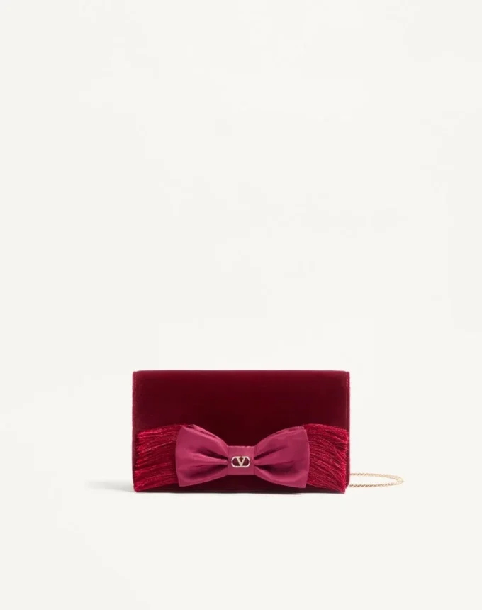 Vlogo Signature Mini Velvet Shoulder Bag