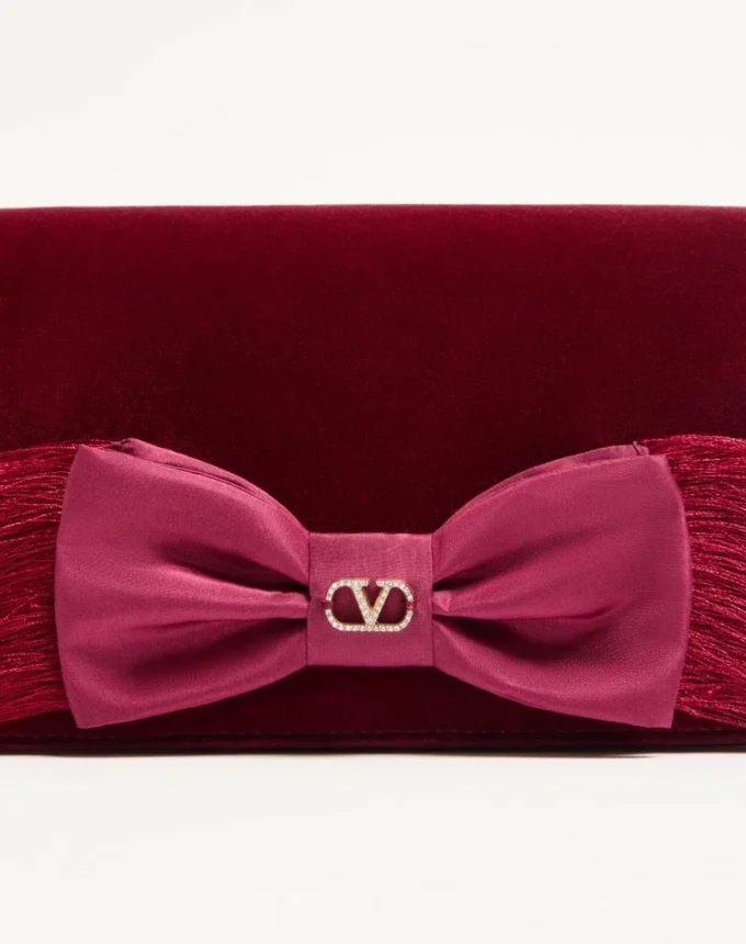 Vlogo Signature Mini Velvet Shoulder Bag