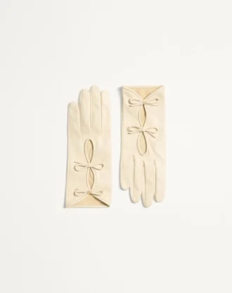 VLogo Signature Nappa Leather Gloves With Bows