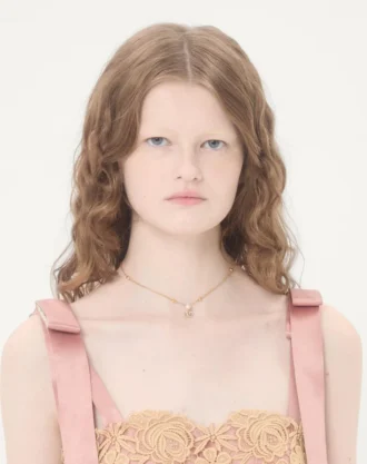 VLogo Signature Necklace in Metal, Pearl and Swarovski® Crystals