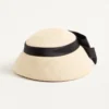 Vlogo Signature Panama Bucket Hat With Satin Bow Vlogo Signature Panama Bucket Hat With Satin Bow