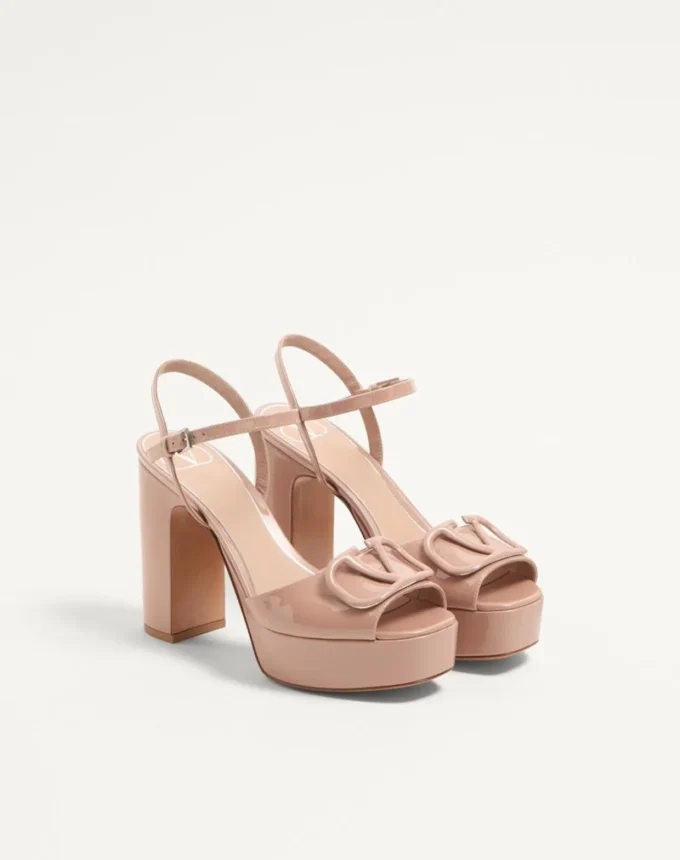 VLogo Signature Patent Leather Platform Sandal 115Mm VLogo Signature Patent Leather Platform Sandal 115Mm