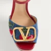 Vlogo Signature Platform Denim Sandal With Cherryfic Embroidery 115Mm Vlogo Signature Platform Denim Sandal With Cherryfic Embroidery 115Mm