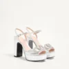 VLogo Signature Platform Sandal In Laminated Nappa Leather 115mm