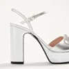 VLogo Signature Platform Sandal In Laminated Nappa Leather 115mm