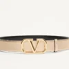 Vlogo Signature Reversible Belt In Metallic And Shiny Calfskin 30 Mm Vlogo Signature Reversible Belt In Metallic And Shiny Calfskin 30 Mm