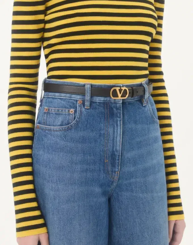 VLogo Signature Reversible Shiny Calfskin Belt – 20mm / 1.2 In.