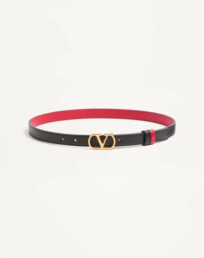 VLogo Signature Reversible Shiny Calfskin Belt – 20mm / 1.2 In.