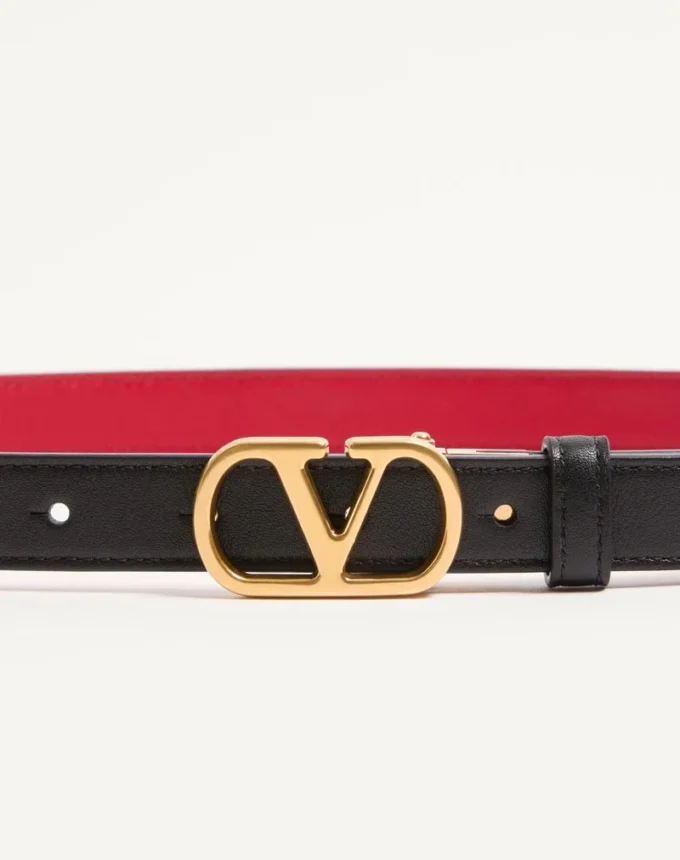 VLogo Signature Reversible Shiny Calfskin Belt – 20mm / 1.2 In.