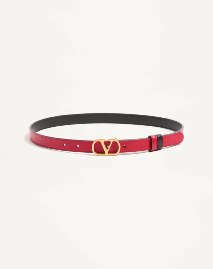 VLogo Signature Reversible Shiny Calfskin Belt – 20mm / 1.2 In.